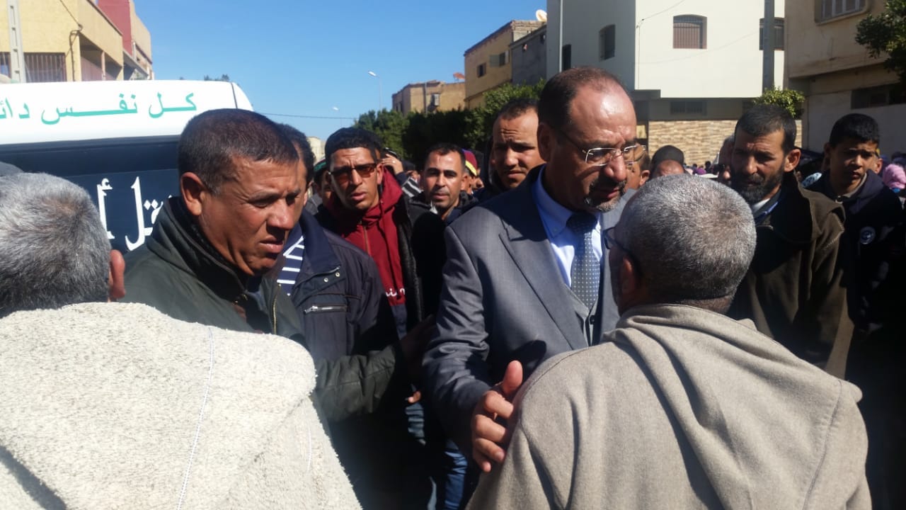 تشييع جنازة الشرطي الذي ذهب ضحية جريمة قتل بني ملال