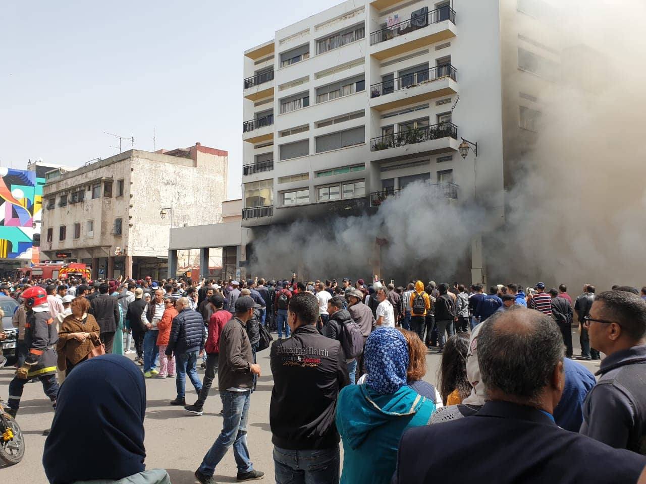 اندلاع حريق مهول بمحل لبيع الدراجات النارية بشارع الحسن الثاني بالرباط