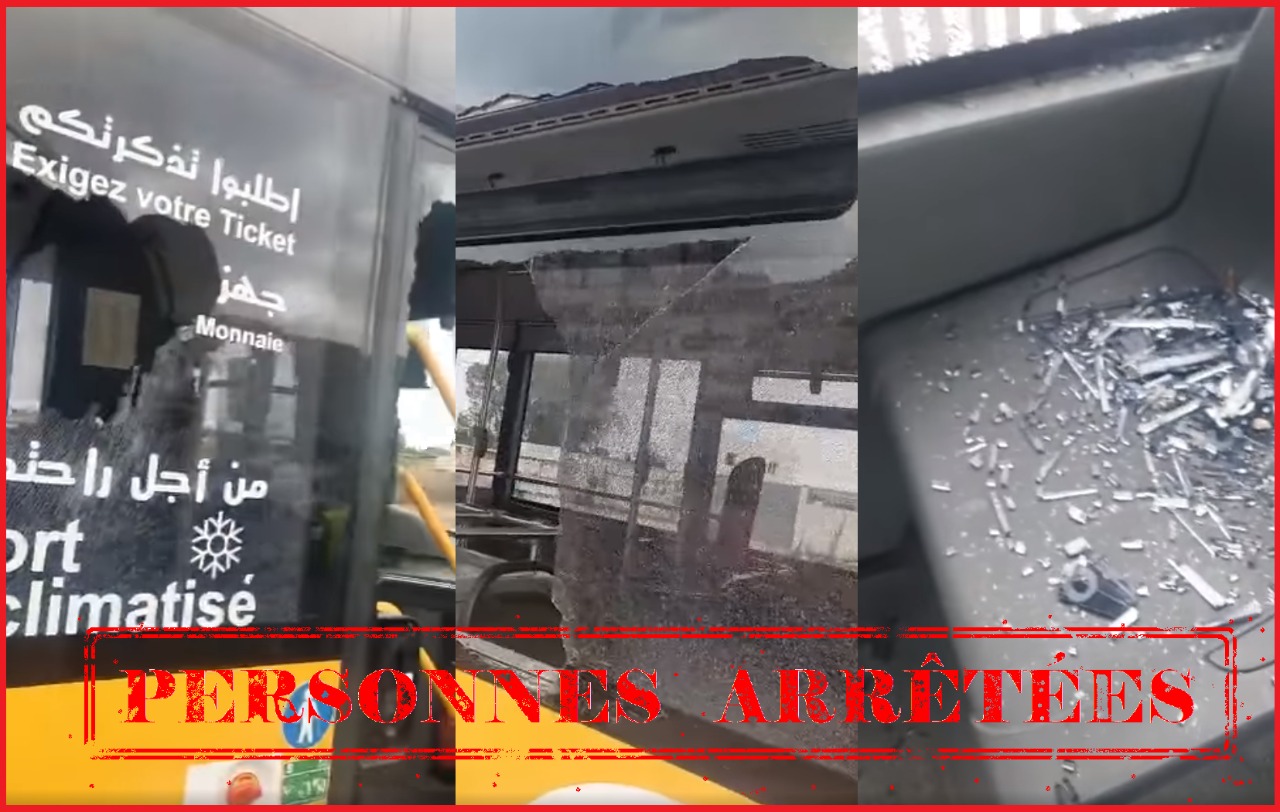 البيضاء : توقيف أربعة أشخاص يشتبه تورطهم في تخريب ورشق حافلة عمومية